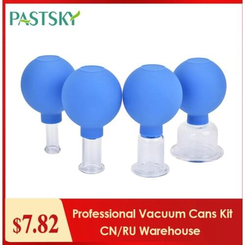 Professional Vacuum Cans Kit PVC Head Glass Vacuum Cupping Cups Suction Family Full Body Massage Chinese Therapy Health Care