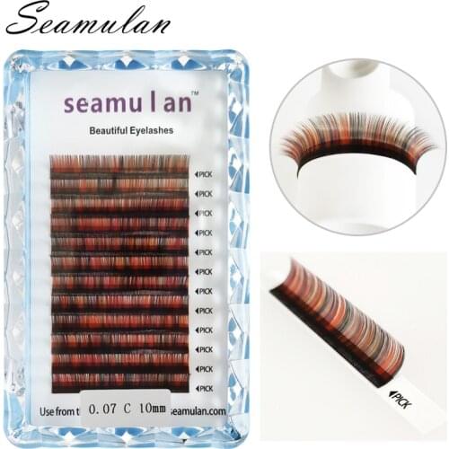 Lashes color Eyelash Extension mink eyelashes soft russian volume Fake Lashes color natural lashes 0.07thickness makeup tool