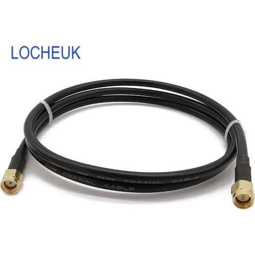 RP SMA RF Coaxial Wifi Cable Connector RP SMA Male to SMA Male Plug RG58 LMR195 LMR200 0-3Ghz 50Ω Antenna Extension Pigtail Wire
