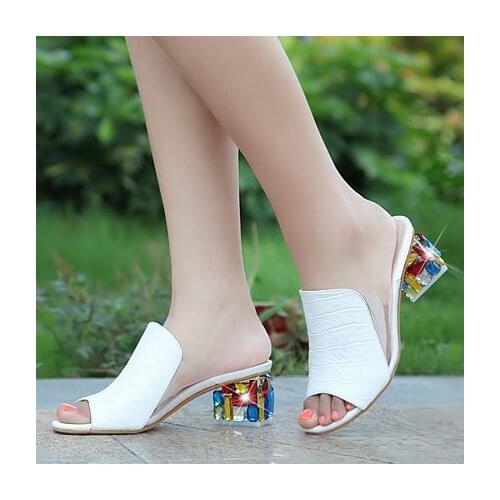 Slippers Women Sandals 2019 New Female Shoes Wedges Slippers Fashion Heeled Shoes Hollow Casual Fish Mouth Slippers Women