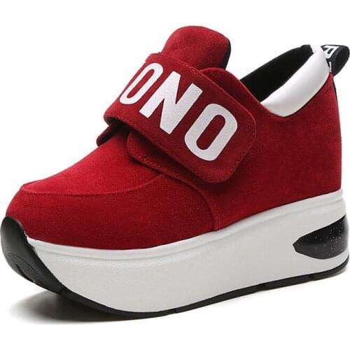 Hidden Wedge Thick Sole Casual Shoes Women Breathable Platform Heel Sneakers 2019 Wedges Height Increased Woman Fashion Sneakers