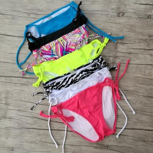 Women Bikini White Bottoms Summer Printing Swimwear Biquini Swim Suit Blue Black Brazilian Sexy Secret Bikinis Bottom