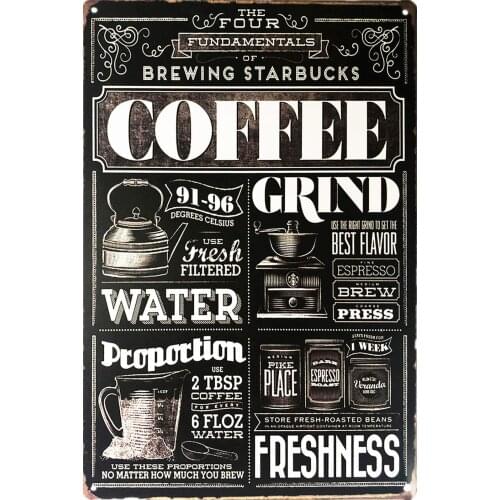 Coffee Bar Sign, Hot Coffee Grind Coffee Decorations for Kitchen 8 X 12 Inches