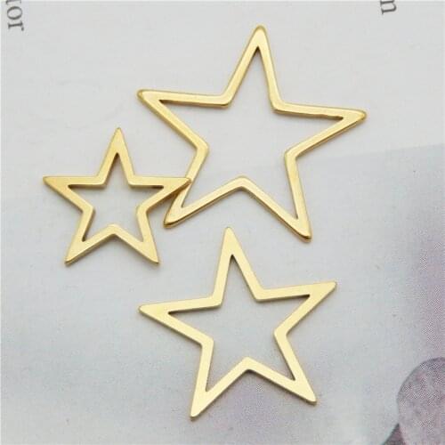 12pcs/lot Gold Trendy Geometric Hollow Star Glue Blank Pendant Charms Pendants DIY Jewelry Necklace Earrings Making Accessaries