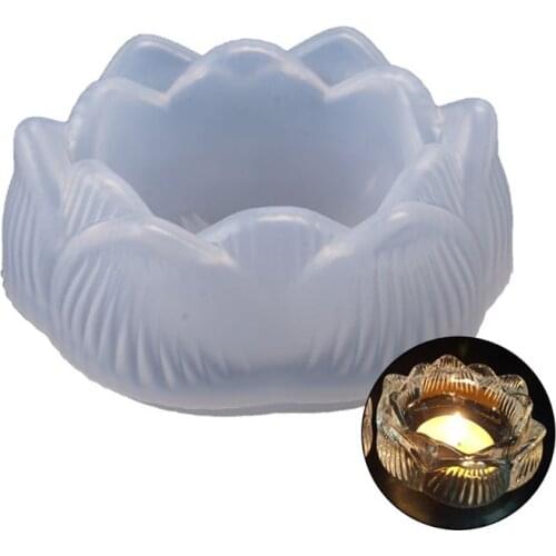 1pc Silicone Lotus Candle Holder Storage Box Ashtray Casting Mold, Epoxy Resin Molds, Resin Stone Crystal Column Pendant