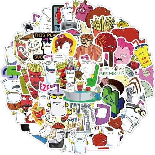 10/30/50Pcs Aqua Teen Hunger Force Graffiti Sticker Waterproof Fridge Guitar Laptop Motorcycle Skateboard Joke Decal Classic Toy