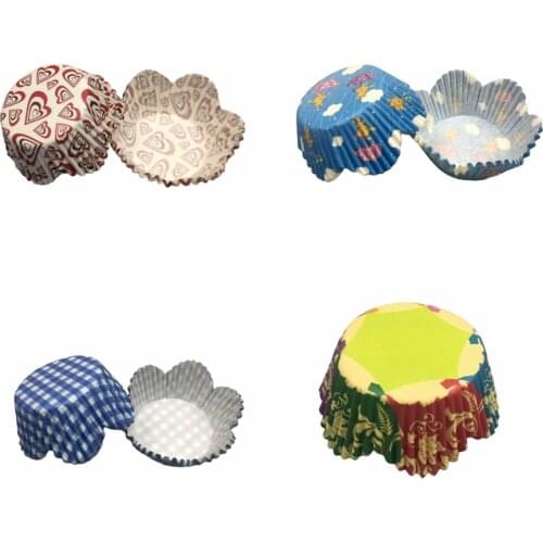 100pcs petal flower wedding Cupcake Liners Black/Blue/Green/Pink/Red/Purple damask muffin baking Cup cake mold for birthday