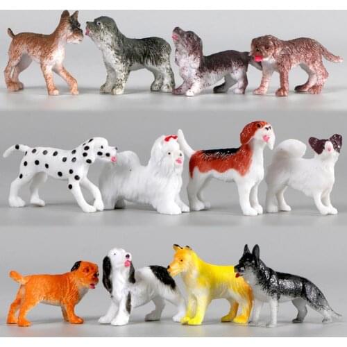 12Pcs/Set Dog Display Molds Exquisite Vivid PVC Simulated Pet Models for Kids