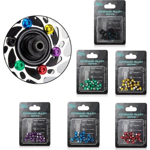 12PCS MTB Road Bike Disc Brake Rotor Torx Screws12PCS Colorful Disc Fixing Screws T25 M5 X 9mm Stainless Steel Bolts Accessories