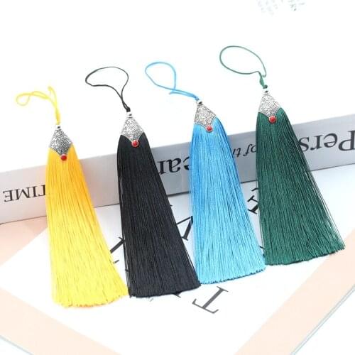 2 pieces / 12CM metal fish hat silk tassel pendant DIY crafts tassel earrings jewelry accessories curtain clothing home decorati