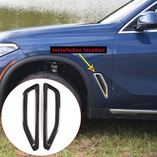 2pcs ABS Carbon Fiber Style Car Side Air Vent Decoration Trim For BMW X5 G05 2019 Accessories