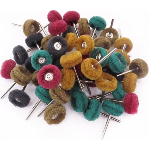 20pcs1 inch Abrasive Wheel Buffing Polishing Wheel Set Scouring Pad 25mm Sanding Head Polishing Brush for Dremel Tool