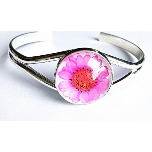 24pcs/lot ( Mixed 12 colors) Bule pink purple Chrysanthemums and daisies glass bracelets Bangle best gift