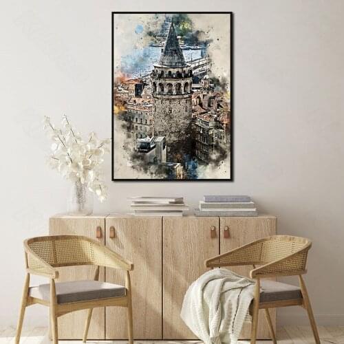 Abstract Old Lighthouse Poster Decorative Painting Simple Art Poster Decorative Painting Living Room Background Wall Sticker