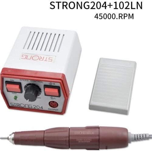 STRONG 204 Power Control Box strong 210 102LN Handpiece 65W 45000rpm Electric Nail Drills Manicure Machine Pedicure Equipment