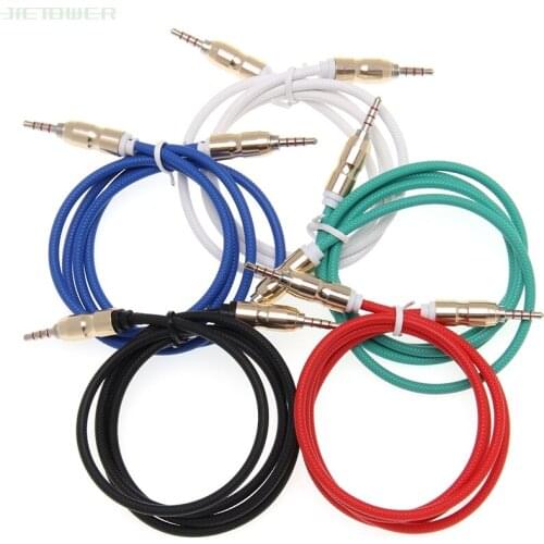 3.5mm Jack Audio Cable 4 Pole Male to Male Embossing Audio Aux Cable For iPhone Car Headphone Speaker Wire Line Aux Cord 300PCS