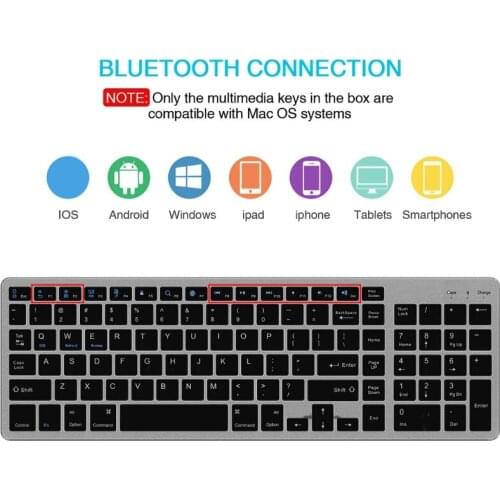 Bluetooth Keyboard 102 Keys Rechargeable Bluetooth Wireless Keyboard with Number Pad for Laptop Tablet Cellphone