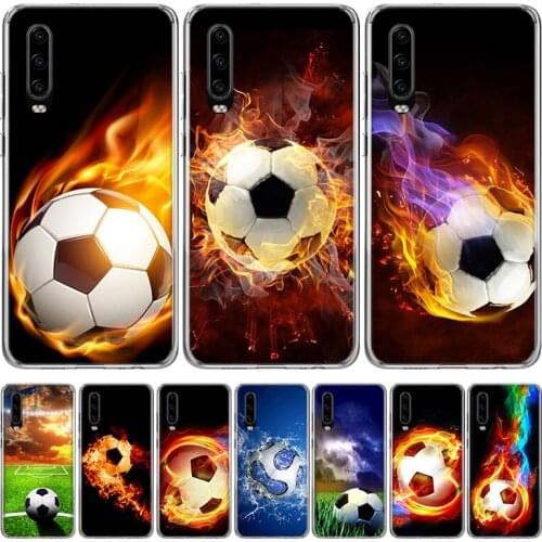 Fire Football Soccer Ball Phone Case for Huawei P40 P30 P20 Mate 30 20 10 Pro P10 Lite P Smart Z + 2019 Gift Coque Cover Capa