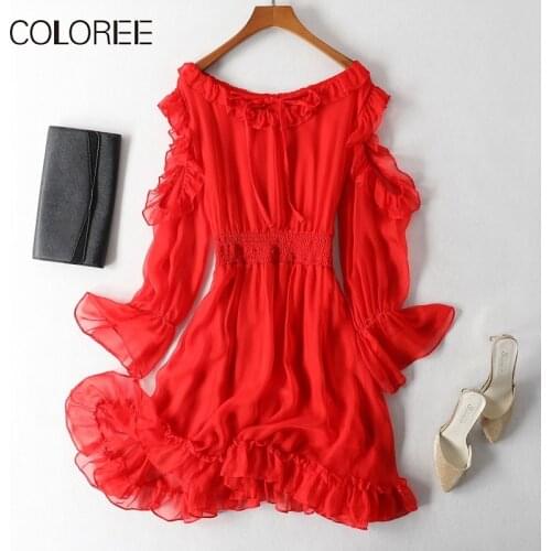 Красные летние платья COLOREE China At AliExpress