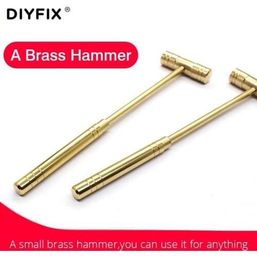 DIYFIX 1PC Solid Brass Copper Mini Hammer For Clock Repair Precision Installation Hand Tool Small Copper Hammer