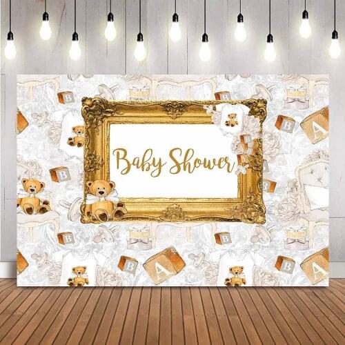 Newborn kids baby shower bear backdrop for photography studio little baby nipple cartoon background for photo booth studio props