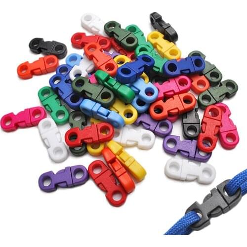 20/50/100 Pcs 10mm Colored Plastic Belt Buckle Collar Carabiner Carabiner DIY Hook Bag Accessories