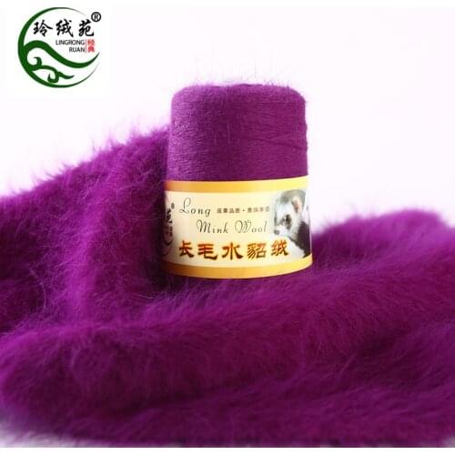 Ling Rong Yuan Mink Down Yarn Genuine Handwoven Medium-thick Mink Wool Handwoven Fine Woven Cashmere Yarn