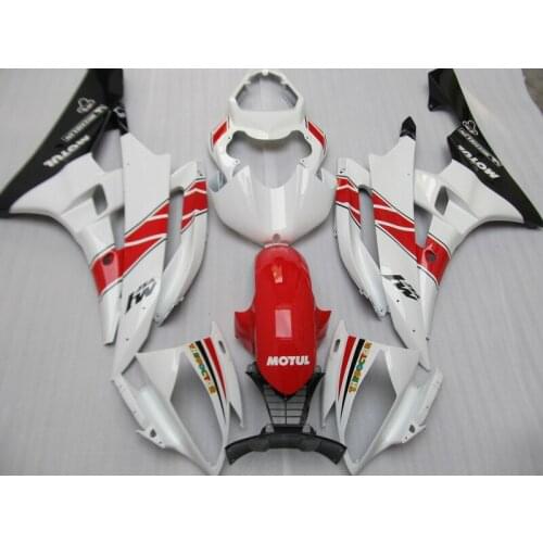 Injection molding hot sale fairing kit for Yamaha YZF R6 06 07 white red black fairings set YZFR6 2006 2007 FS16