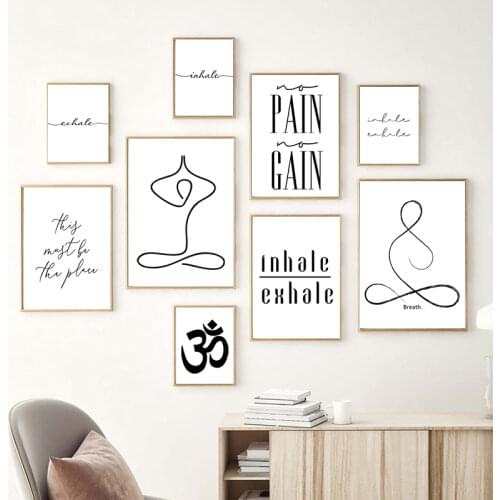 Namaste Definition Print Zen Yoga Wall Art Canvas Painting Black and White Picture Modern Minimalist Poster Home Room Wall Decor