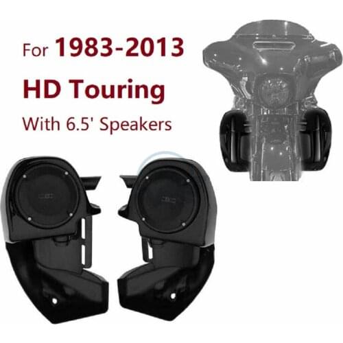 Vivid Black Lower Vented Leg Fairings Box 6.5" Speakers for Harley Touring 1983-2013 Road King Electra Street Ultra Glide CVO