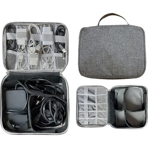 Cable Organizer Storage Carrying Case Handy Multipurpose Linen Made in Turkey