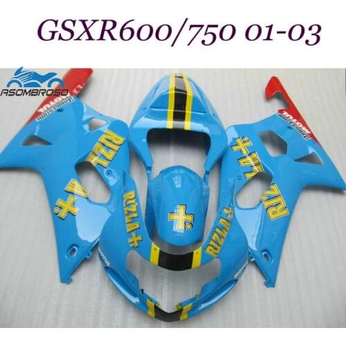 Complete aftermarket Body Kits For Suzuki GSXR600 GSXR750 2001-2003 GSX R600 01 02 03 ABS Fairings RIZLA Motorcycle Fairing Kit