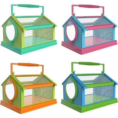 Portable Insect Butterfly Habitat Cage Terrarium Folding Outdoor Insect Viewer H58C