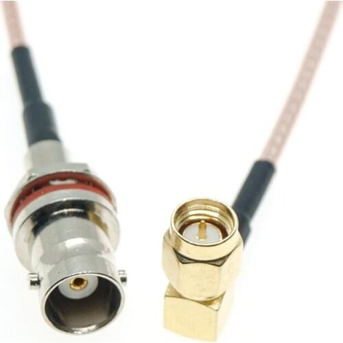 SMA Male Right Angle RA 90 Degree to BNC Female Bulkhead O-RING Water proof Connector RG174 Cable Pigtail Jumper S