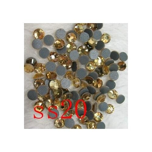 Light topaz 1440pcs/lot ss20 DMC HotFix FlatBack Rhinestones Crystal Glass Strass Rhinestones wedding dress hot fix stones
