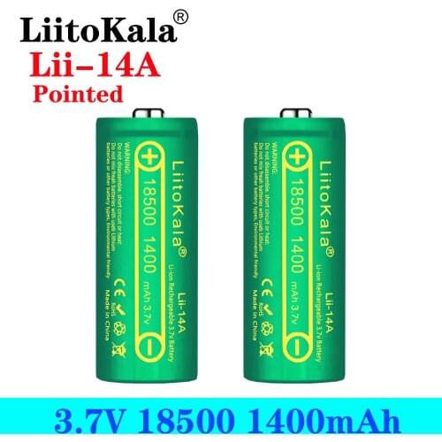 LiitoKala Lii-14A 18500 1400mah rechargeable Battery 18500 battery 3.7V For lashlight Wholesale Safe Li-Ion