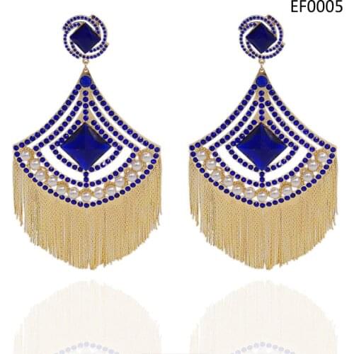 Yulaili 2019 Fashion Big Tassel Earrings for Women Wedding Bridal Crystal Imitation Pearl Trendy Lady Earrings