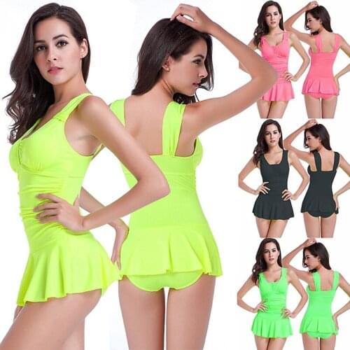 Monokini Bikini Bathing Dress Swimsuit Swimwear Jumpsuits One Pieces Biquini Printing With Breast Backer For Women Girl VS013