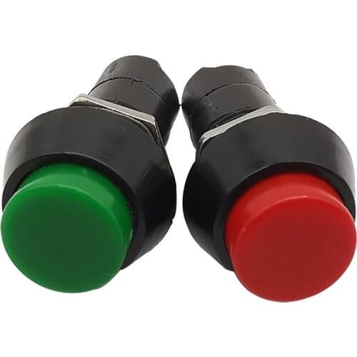1/2/5Pcs PS11A Push Button Switch 2Pin Momentary Latching Push Switch Red Green Self-Reset Self-Locking Push Button Switch