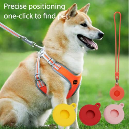 1pcs Silicone Protective Skin Sleeve For Apple Airtags Protective Cover Locator Tracker Anti-lost Storage Pet Case With Lanyard