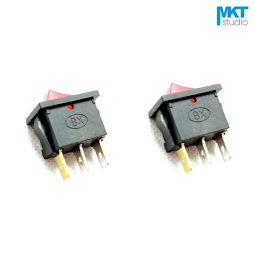 10Pcs Red 15*21mm 3 Pins 2 Positions SPST Miniature Electrical Boat Rocker Switch With Light