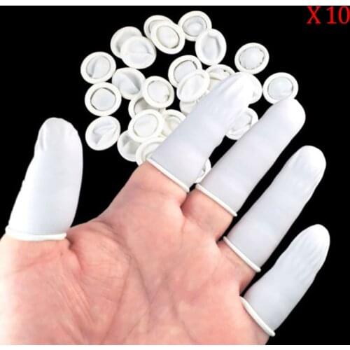 10pcs Disposable Latex Finger Cots Anti-static Rubber Fingertips Protective