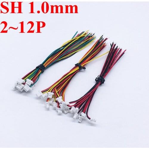 10pcs Mircro Mini JST SH 1.0mm SHR-03V-S-B 04V HOUS Housing with cable