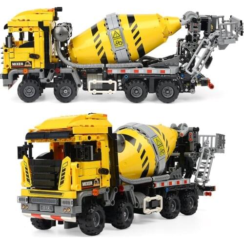 1143pcs City Cement Mixer Engineering Buiding Blocks high-tech Vehicles Car Figures Bricks DIY Toys Gifts For Children