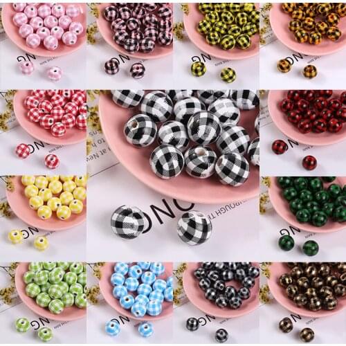 16mm Wooden Bead Lattice Thousand Bird Lattice Beads Wooden String Beads Scattered Beads DIY Hanging Decoration Bracelet Accesso