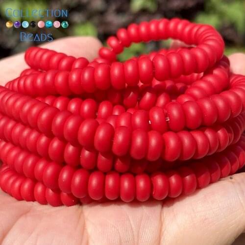Natural Stone Matte Red Agates Carnelian Wheel Shape Flat Round Spacer Loose Beads For Jewelry Making DIY Bracelet Accessories