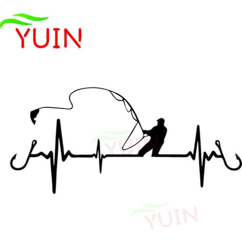 Car Sticker Heart-shaped Fishing Lifeline Decal Fashion Motorcycle Parts PVC Window Decoration High Quality Sunscreen Decals
