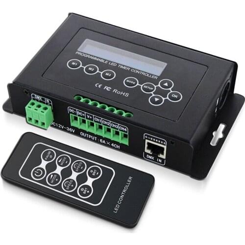 BC-300 Time programmable LED Controller RGB RGBW Tape Controller programmable Timer Light DMX 512 signal Controller DC12V-36V
