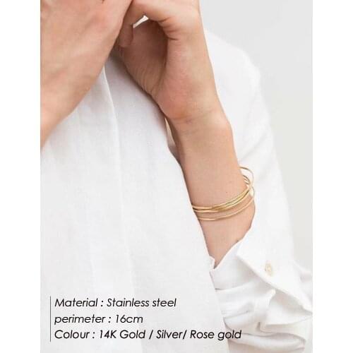 Laramoi Women Bracelet Bangles Adjustable Metal Charm Female Bracelet Tassel Stainless Steel Gold/Silver Color Jewelry Gifts