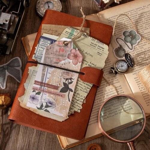 BULA 30 Pcs/Pack Retor Material Paper Stickers Vintage Kraft Card DIY Sticker Scrapbooking Diary Decoration Stationery